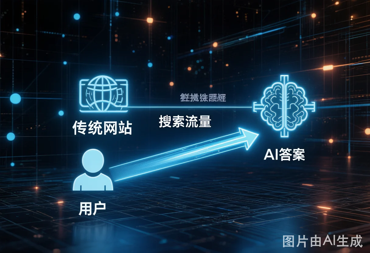 AI流量蒸发示意图