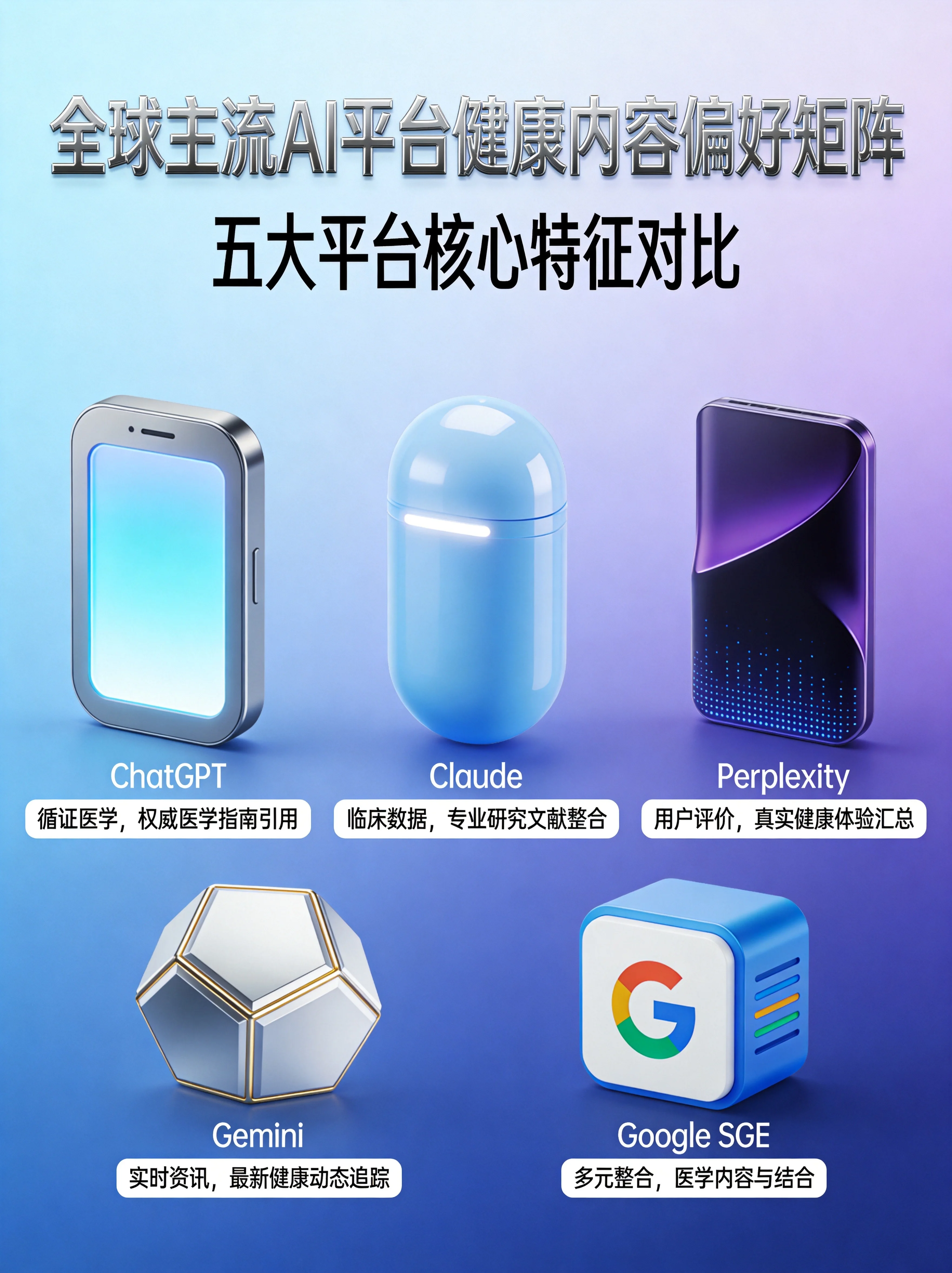 AI平台健康内容偏好矩阵